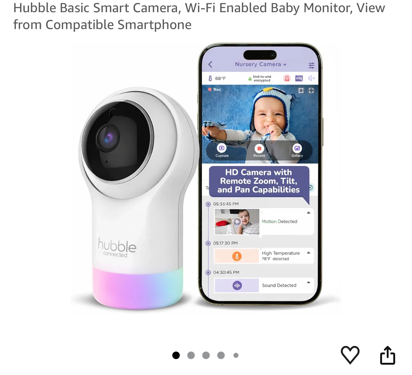 Hubble Connected Nursery Pal Glow Smart Baby Monitor