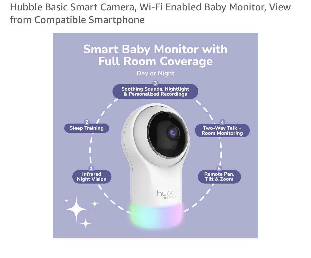 Hubble Connected Nursery Pal Glow Smart Baby Monitor - photo 4