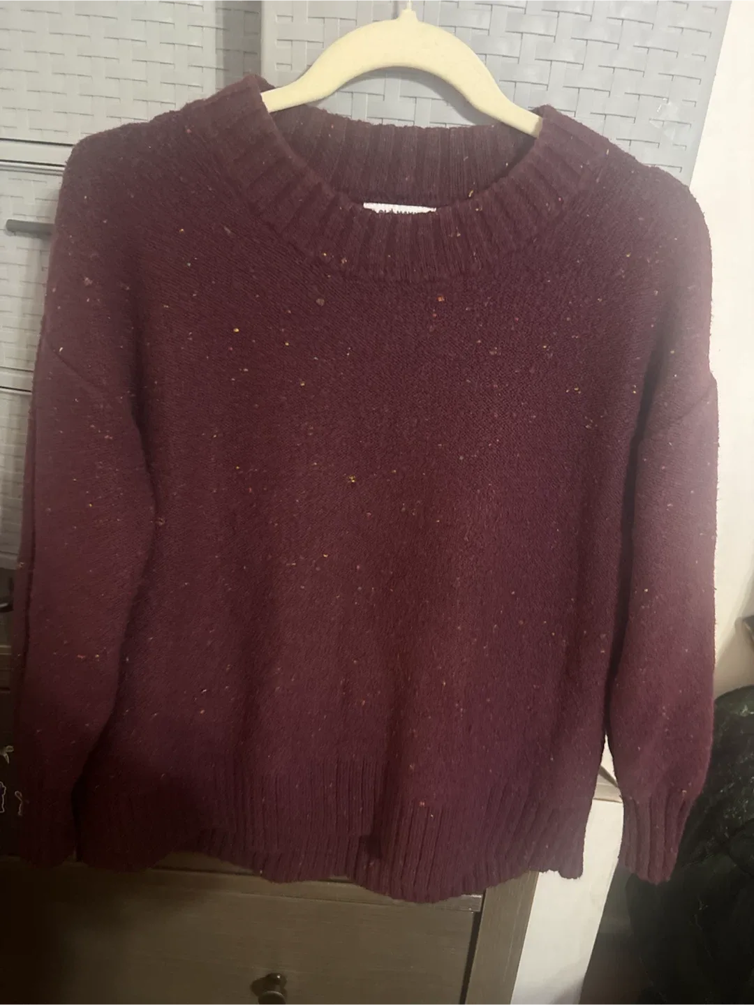 Old Navy Burgundy Speckled Sweater