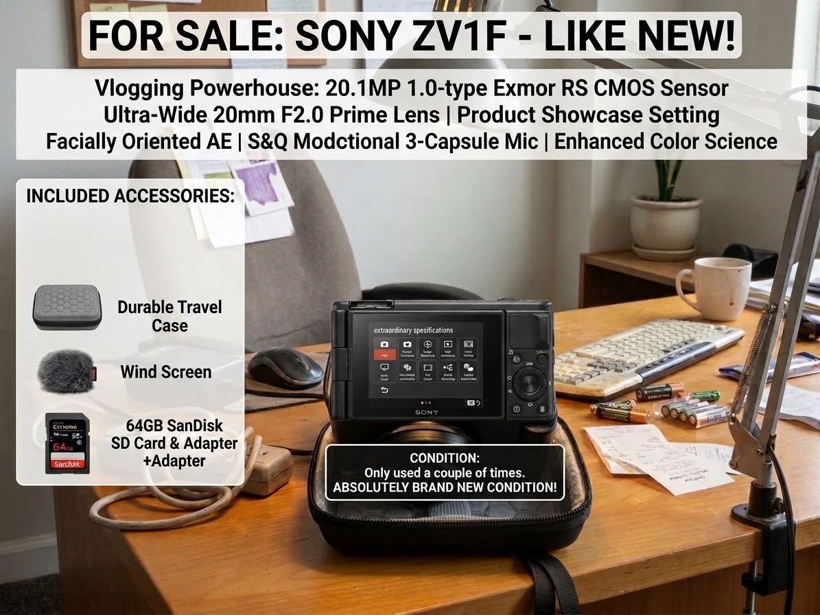 Sony ZV-1F 4K Vlogging Camera - Brand New condition - photo 4