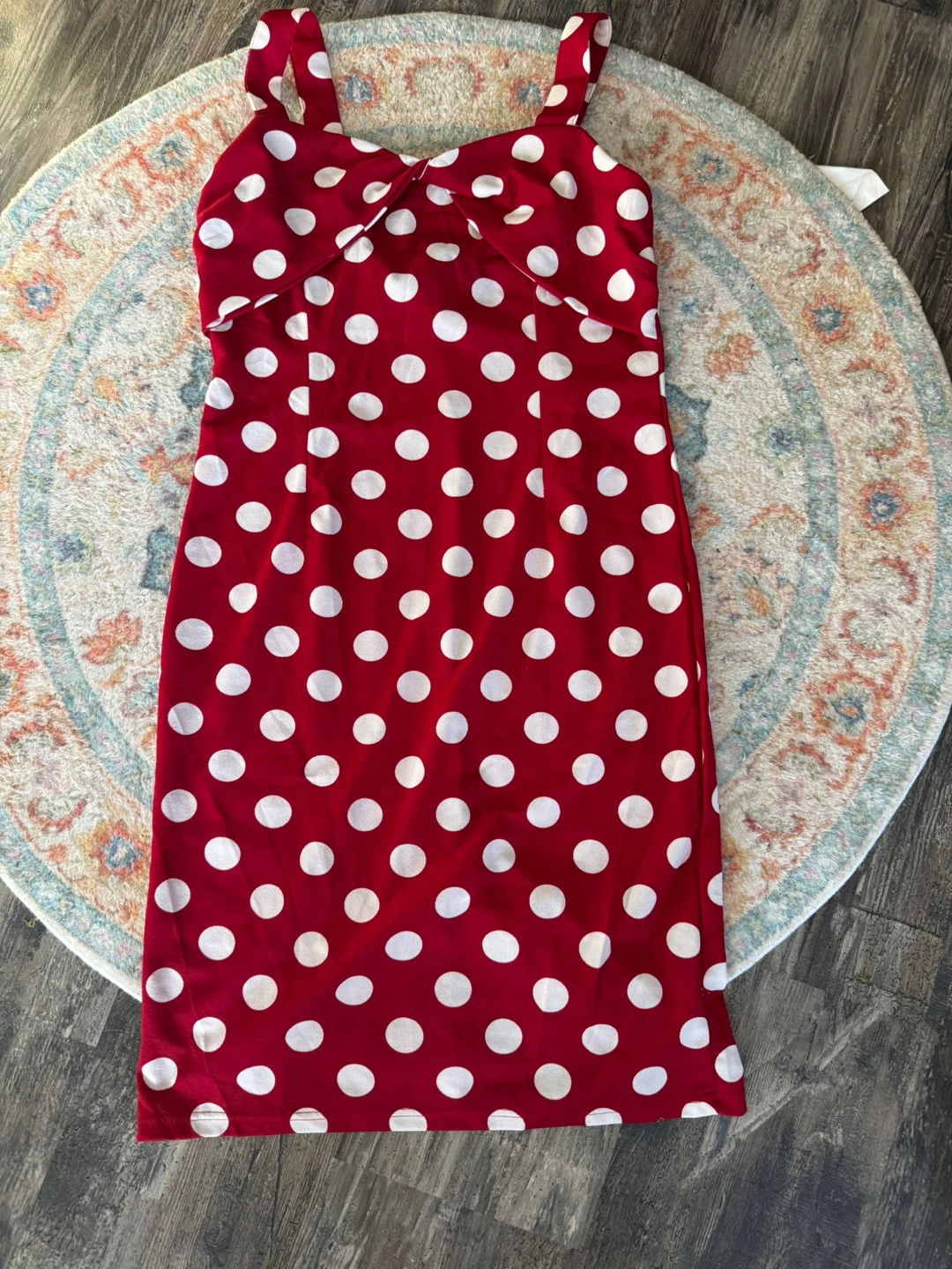 Red Polka Dot Midi Dress