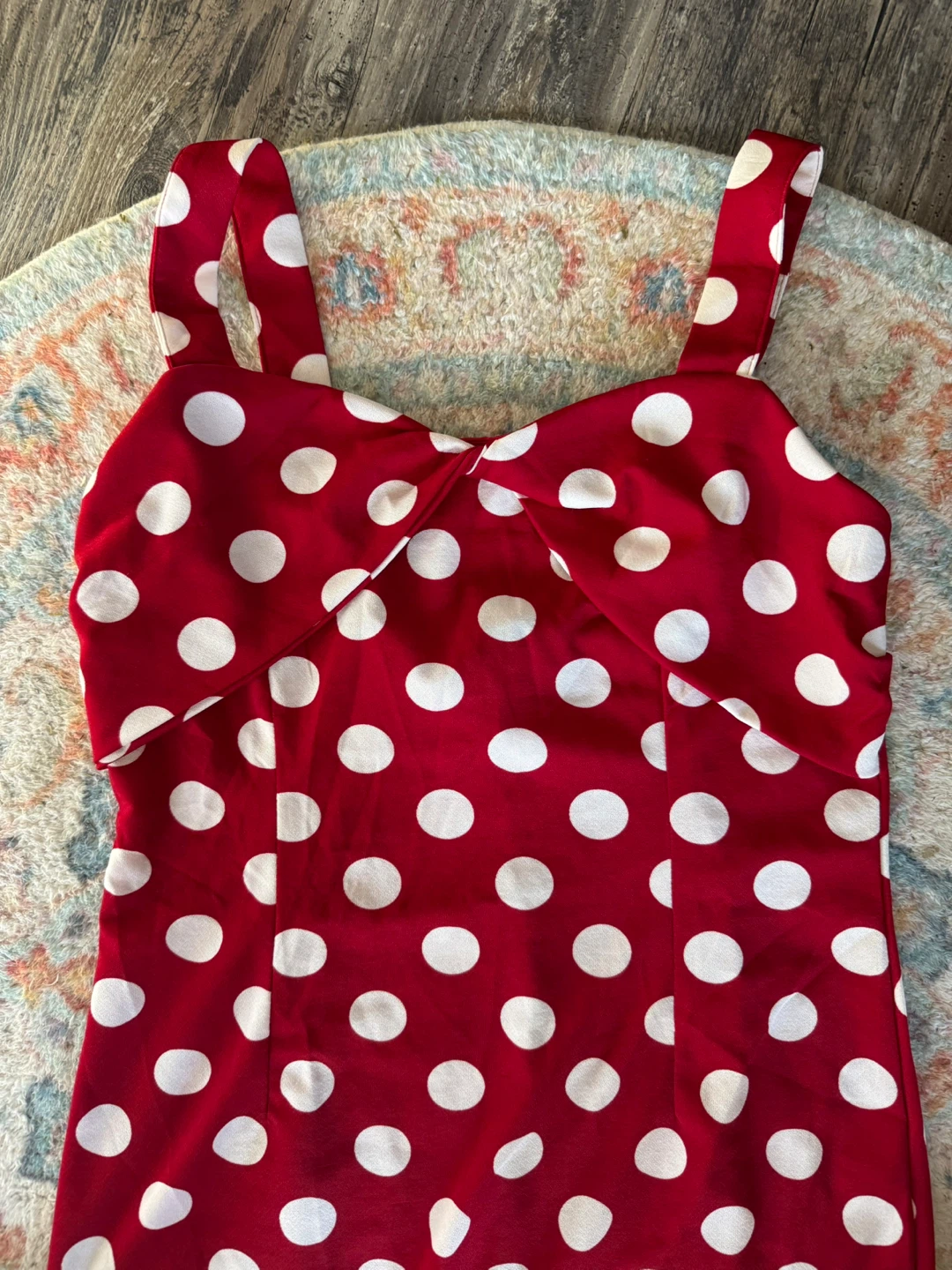 Red Polka Dot Midi Dress - photo 2