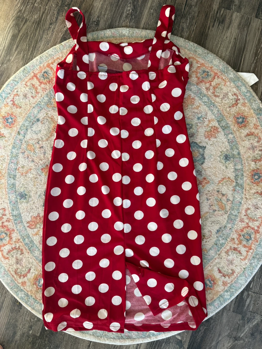 Red Polka Dot Midi Dress - photo 3