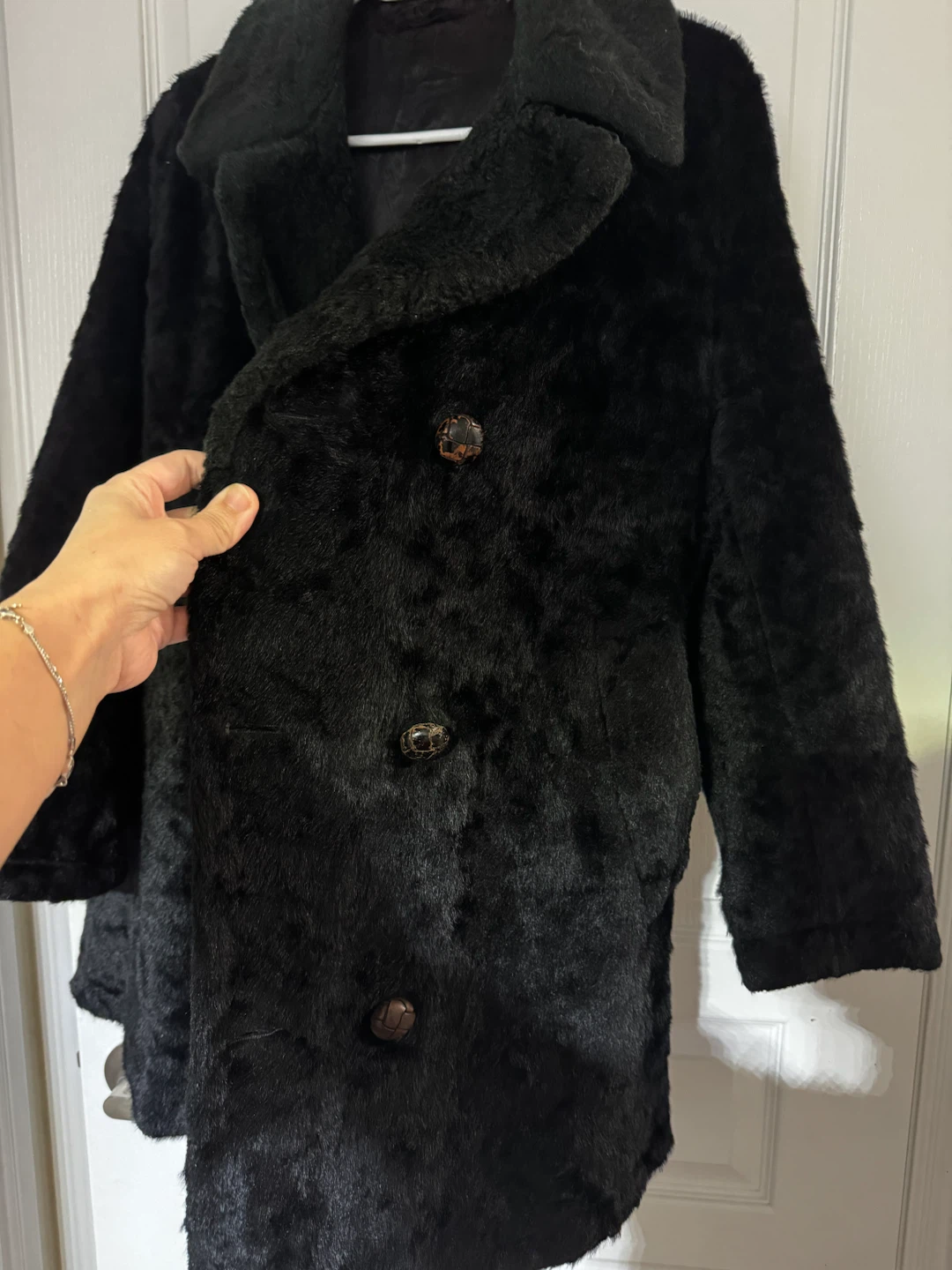 Vintage Agincourt Black Faux Fur Coat - photo 4