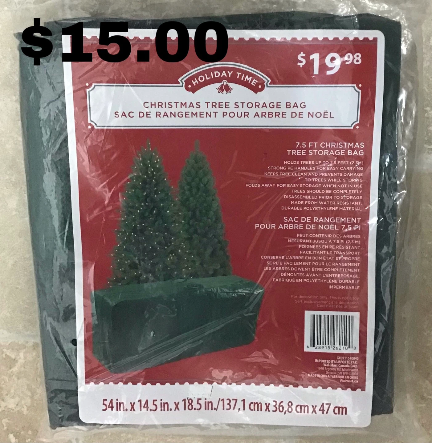 Holiday Time 7.5ft Christmas Tree Storage Bag - photo 5
