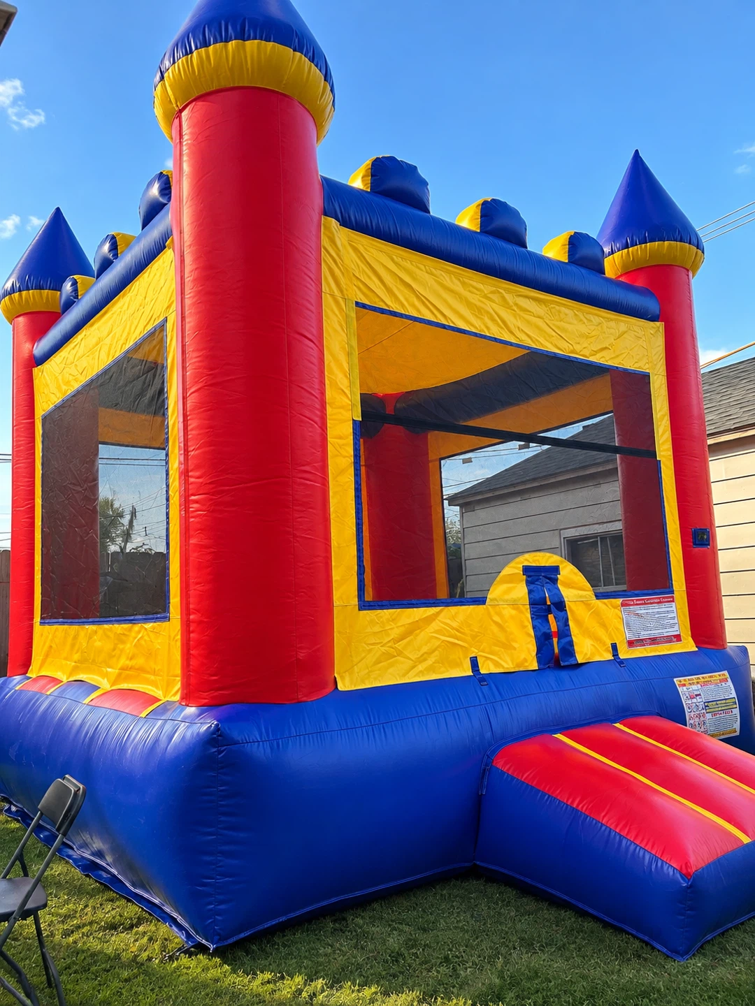Inflatable Bouncy Castle Red Blue and Yellow
