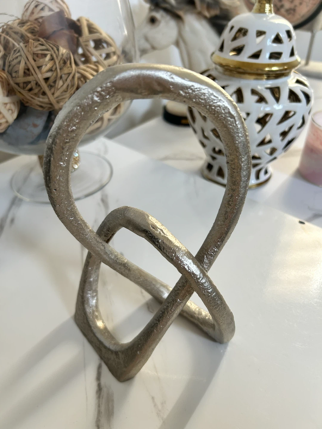 Set of 4 Silver-Tone Decorative Ornaments - photo 4