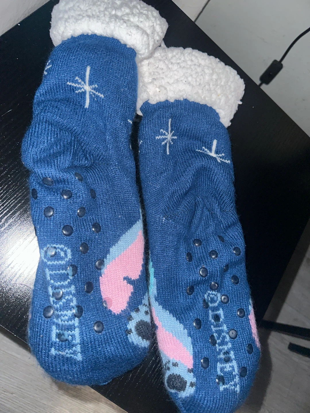 Disney Stitch Fuzzy Grip Socks