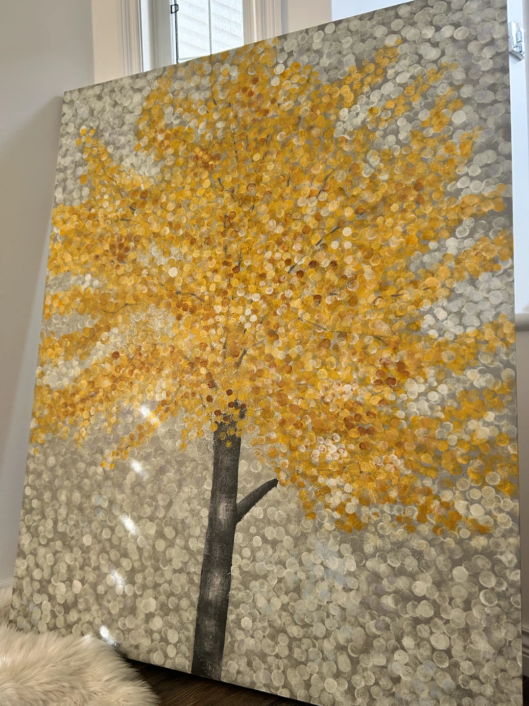 Large Yellow Tree Wall Art Canvas