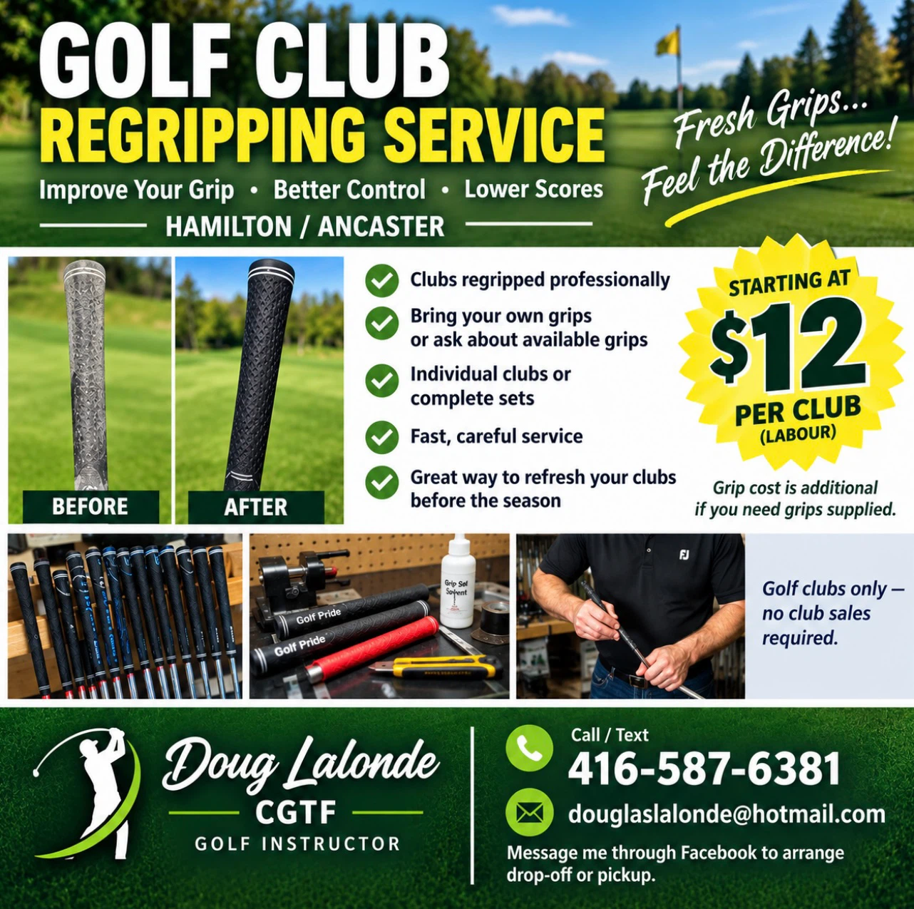 Golf club regripping