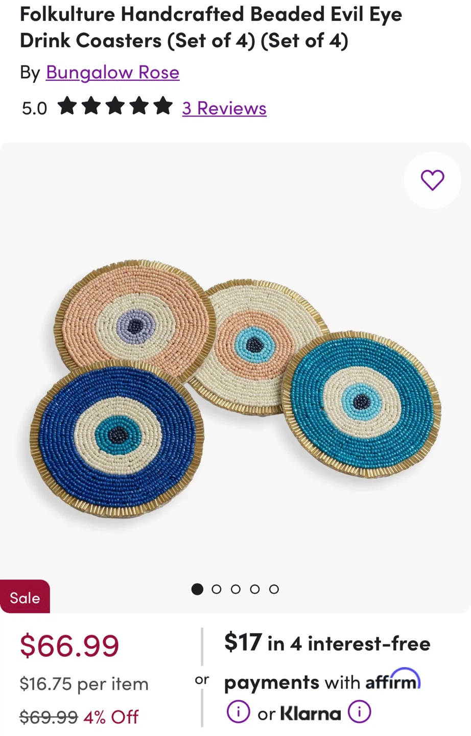 New handcrafted beaded Coasters