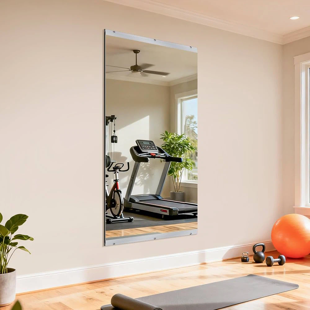 New 72''x36” Frameless Tempered Glass Mirror for Gym