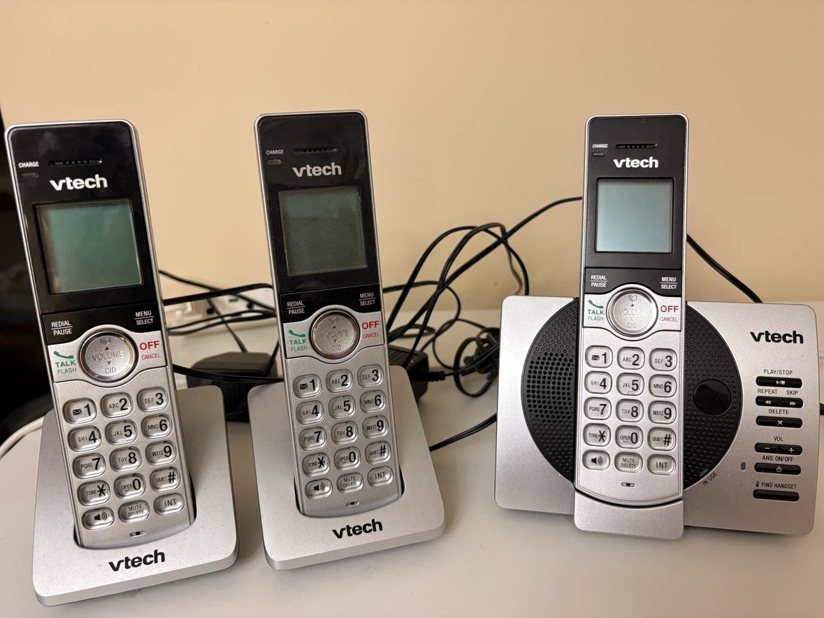 VTech Cordless Phone System with 3 Handsets - $10