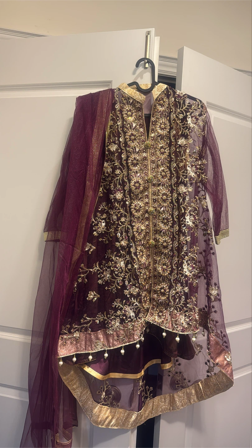 Deep Plum Embroidered Traditional Outfit - photo 3