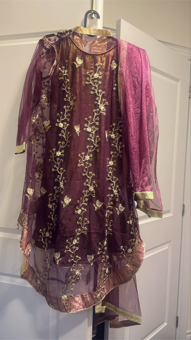 Deep Plum Embroidered Traditional Outfit - photo 4