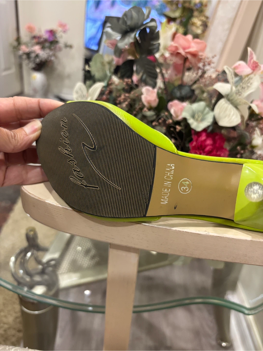 Hcyuan lime green open toe heels - photo 3