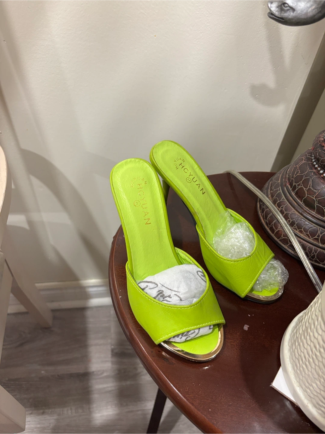 Hcyuan lime green open toe heels - photo 5