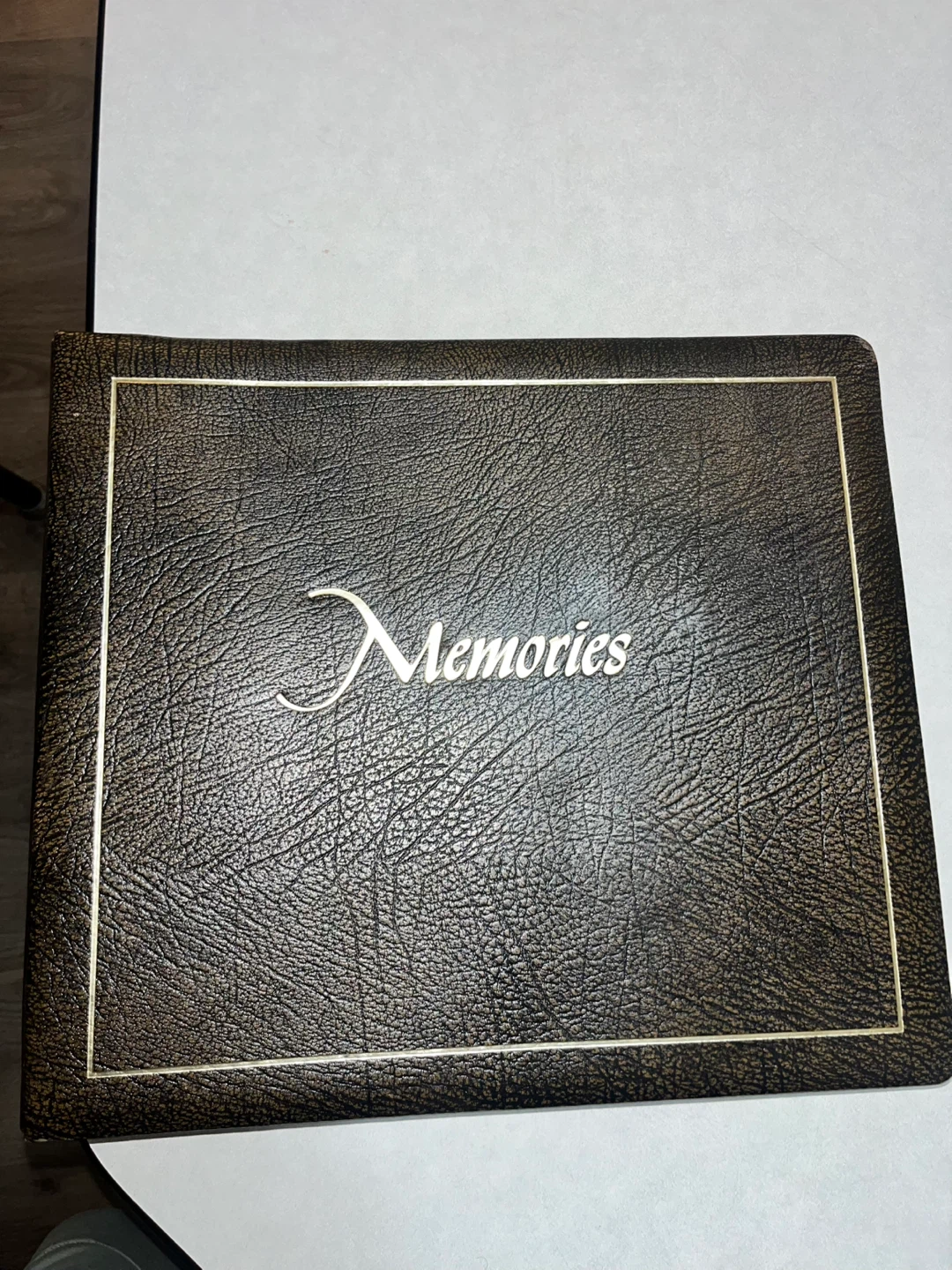 Vintage Family Photo Album Coffee Table Size Brown Gold