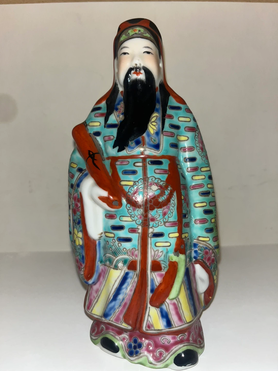 Vintage Hand-Painted Ceramic Chinese Figurine