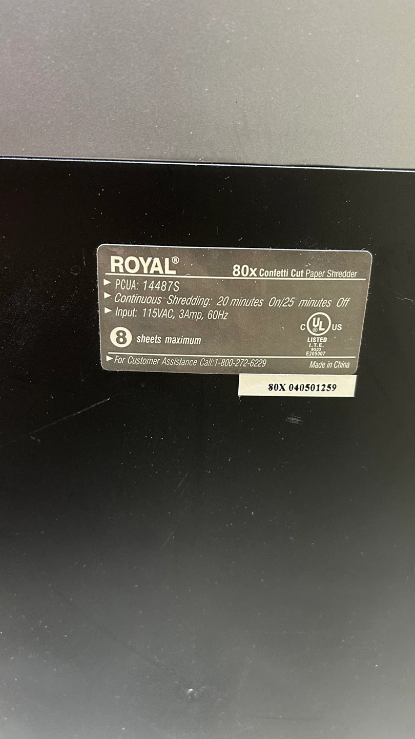 Royal 80x Confetti Cut Paper Shredder - photo 3