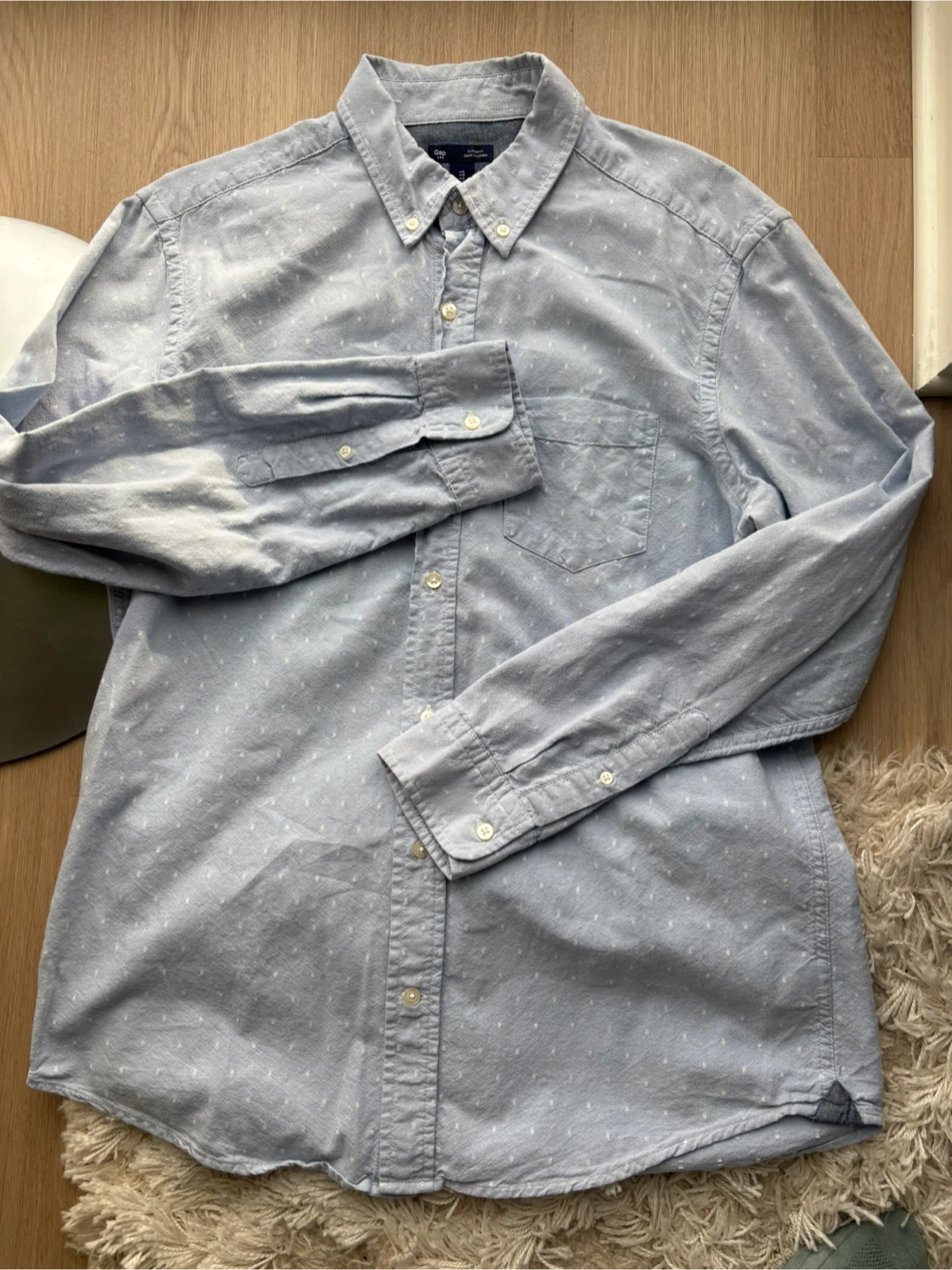 Gap Classic Fit Long Sleeve Shirt Light Blue - photo 2