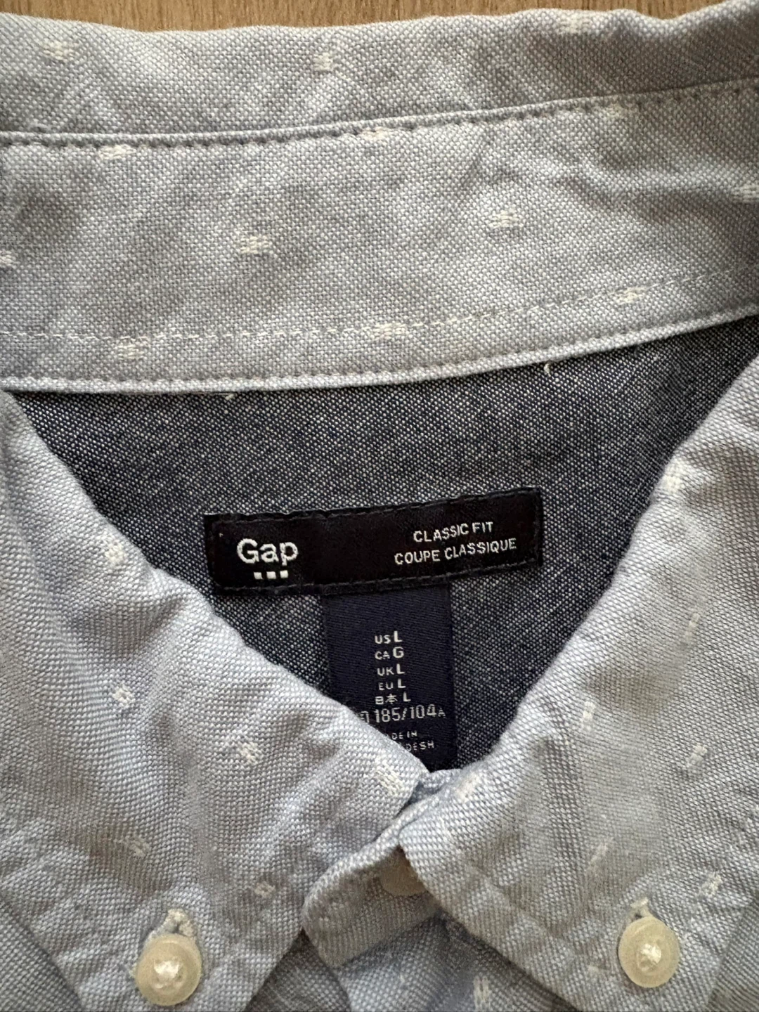 Gap Classic Fit Long Sleeve Shirt Light Blue - photo 4