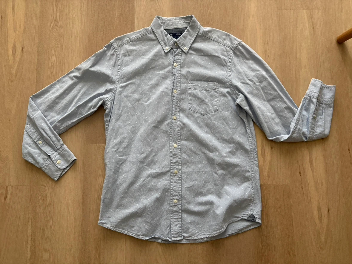 Gap Classic Fit Long Sleeve Shirt Light Blue - photo 5