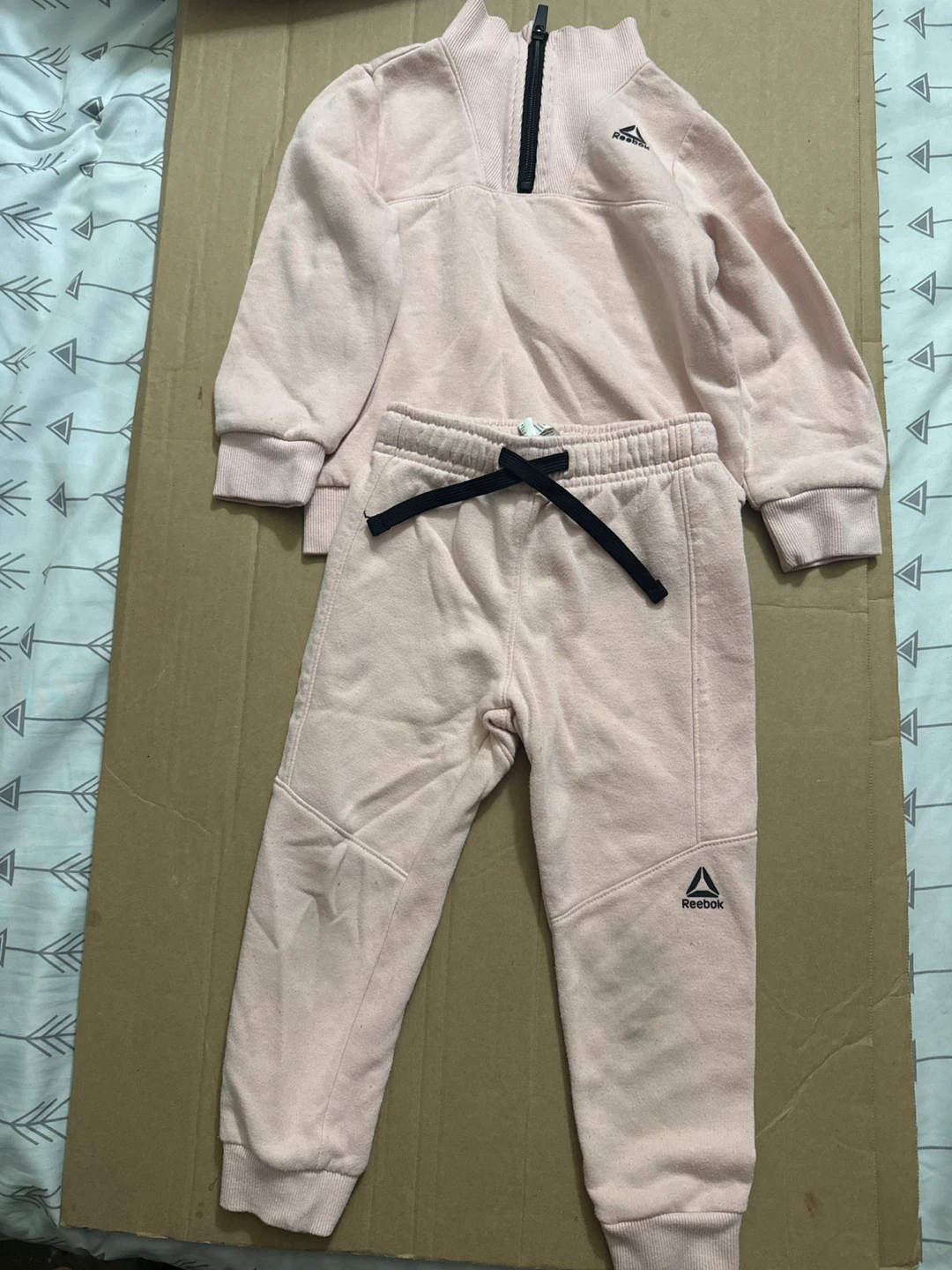 Used 3T Reebok Youth Pink Tracksuit Set