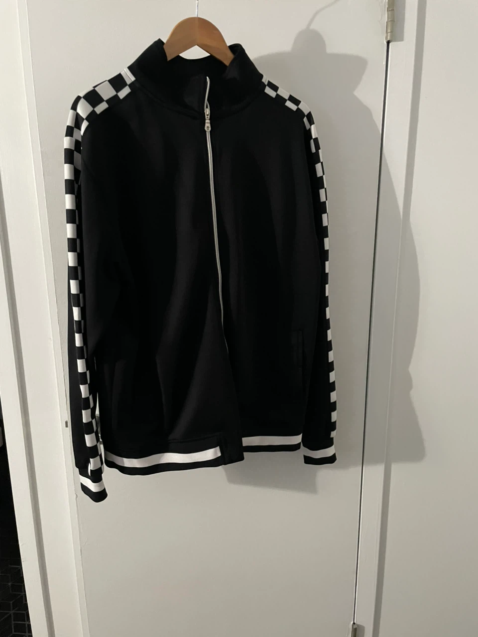 Black Checkered Track Jacket