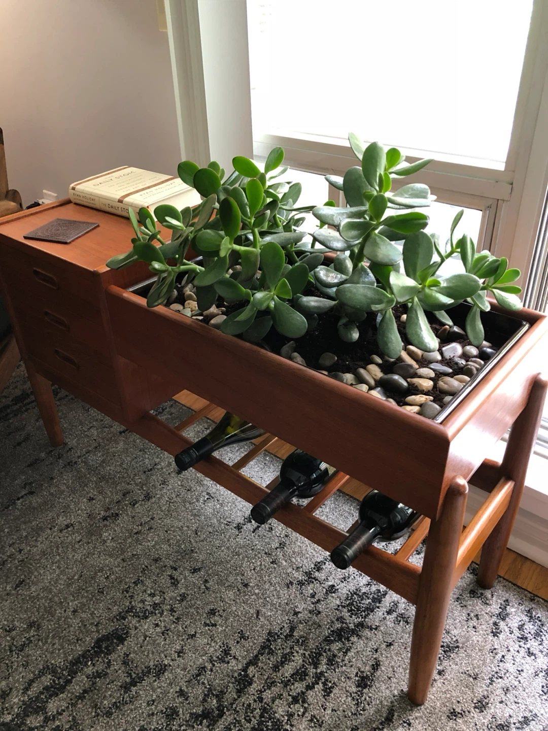 Danish Teak Planter Console Table