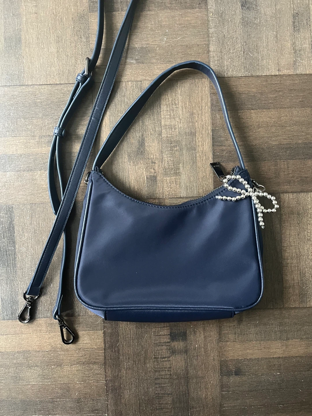 Esquire Navy Blue Nylon Shoulder Bag - photo 2