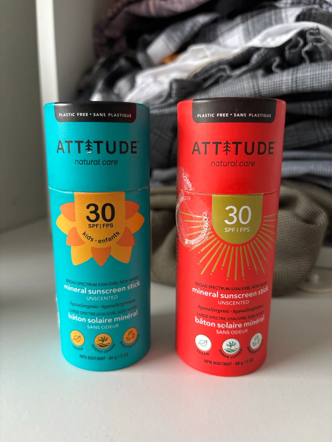 2 ATTITUDE Natural Care Mineral Sunscreen Sticks SPF 30