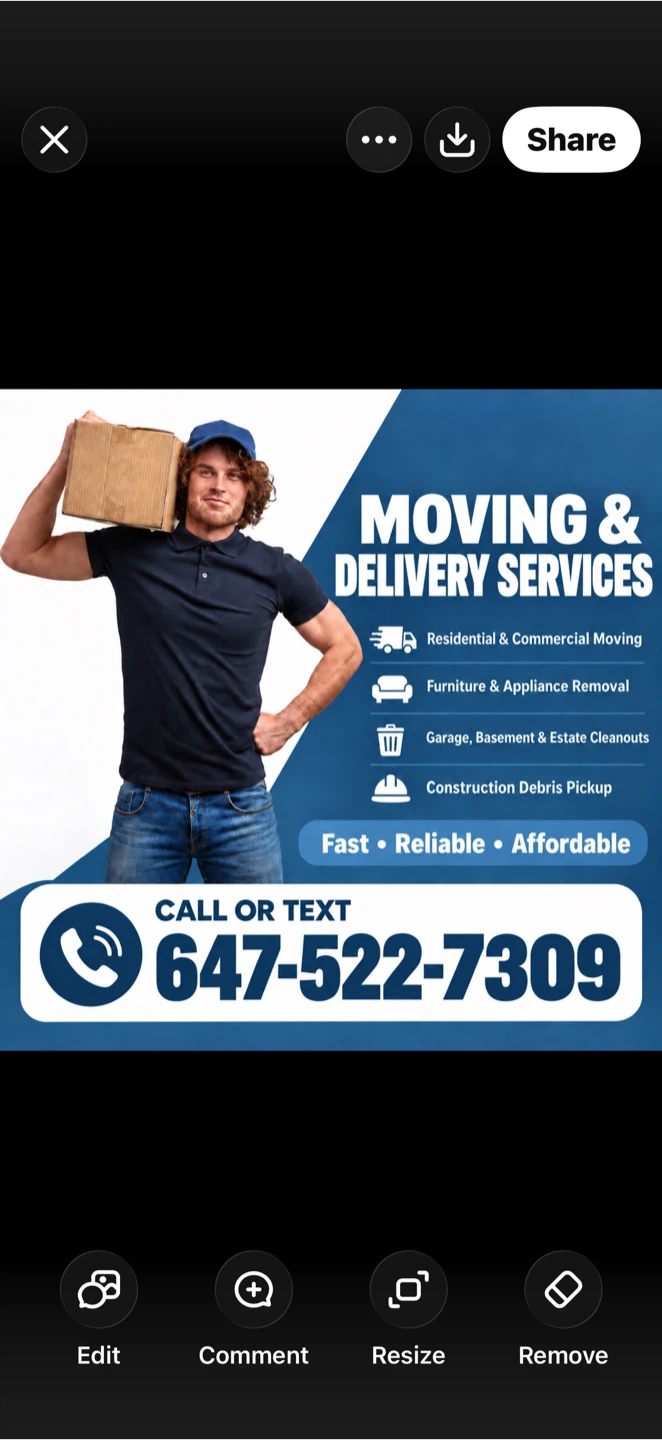 Moving Service & Delivery Service & Junk Removal Services – GTA