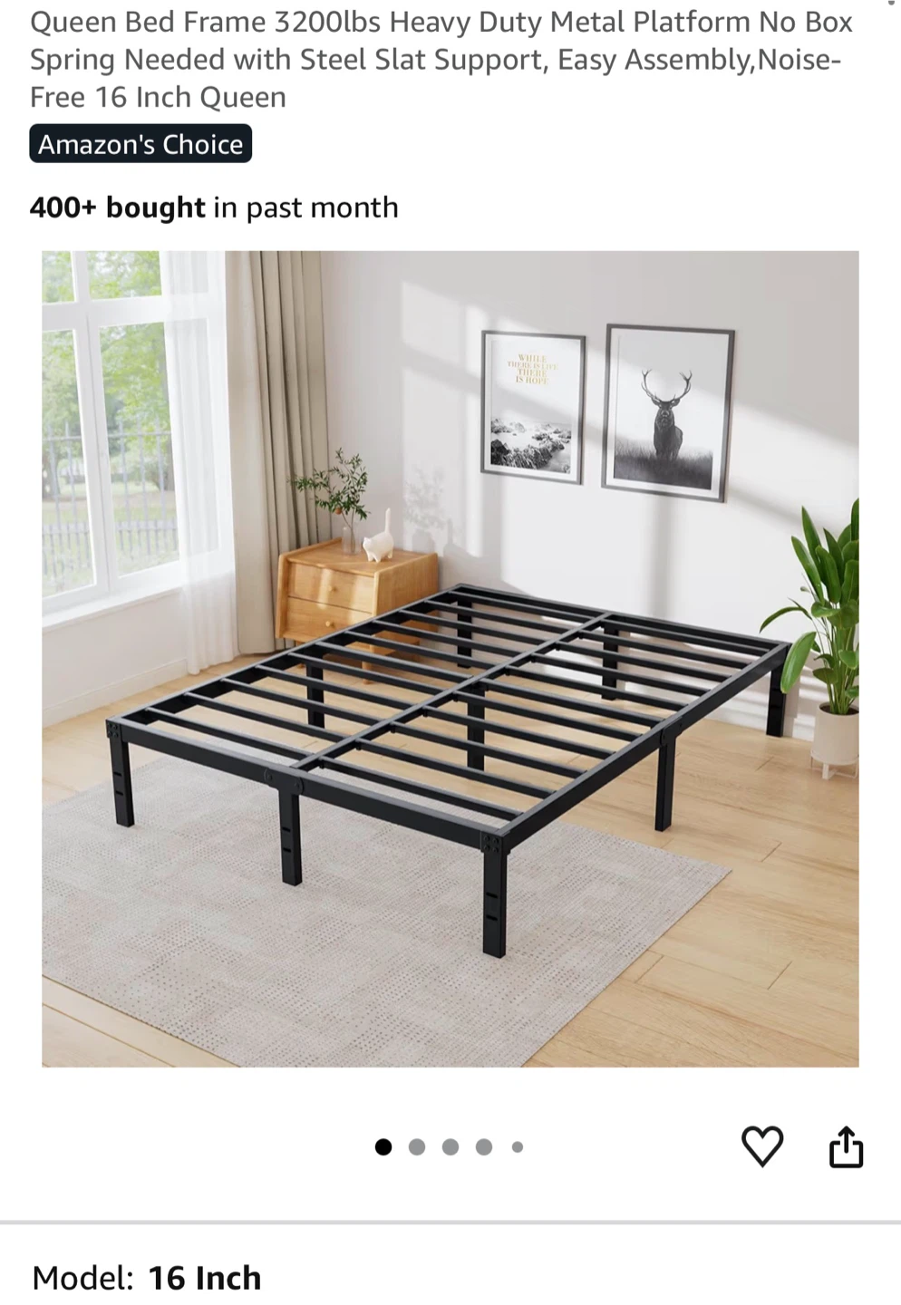 Queen Size Heavy Duty Metal Bed Frame