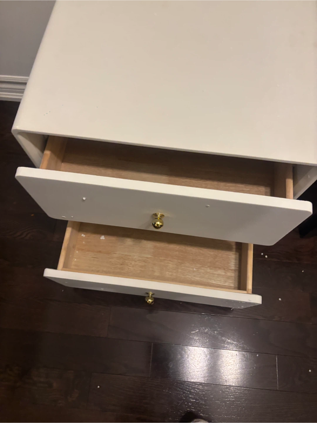 White 2 swivel stacked Drawer Nightstand - photo 4