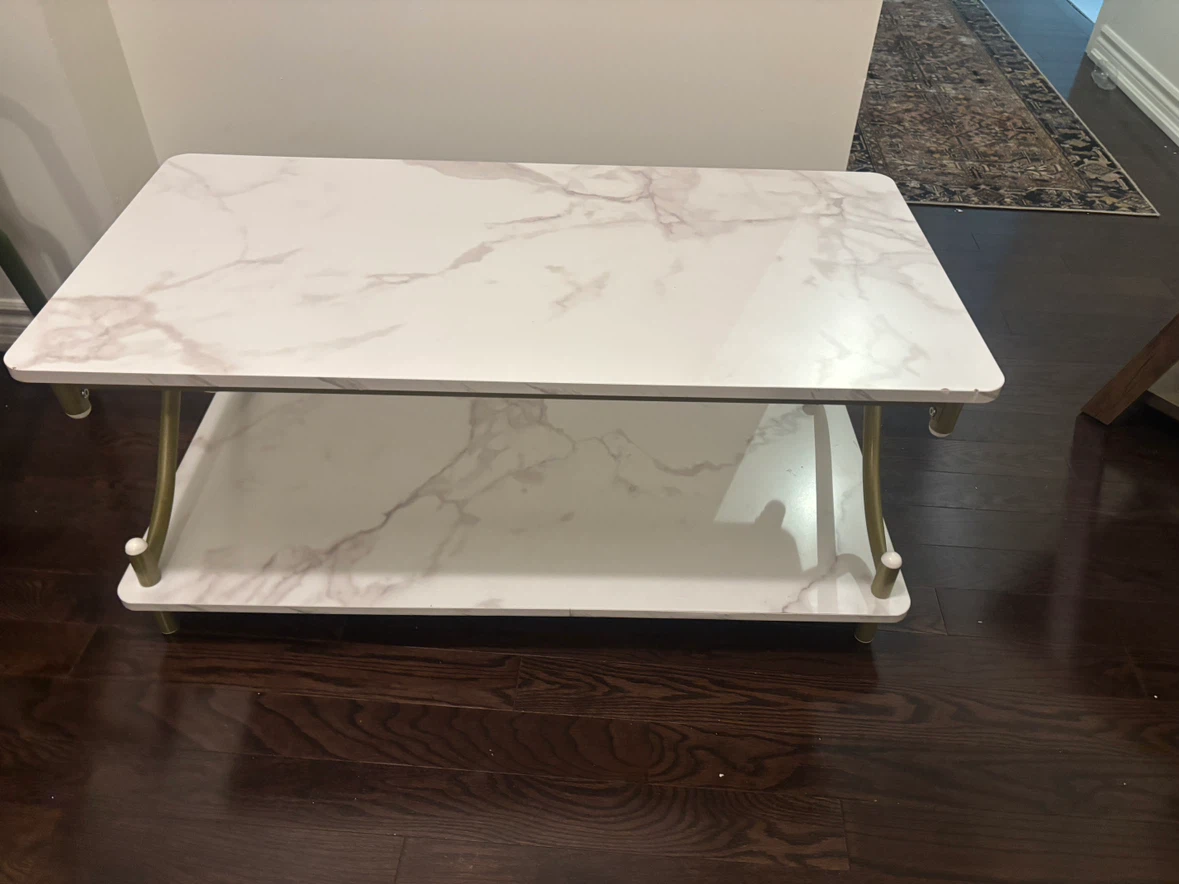 White Marble Effect Coffee Table