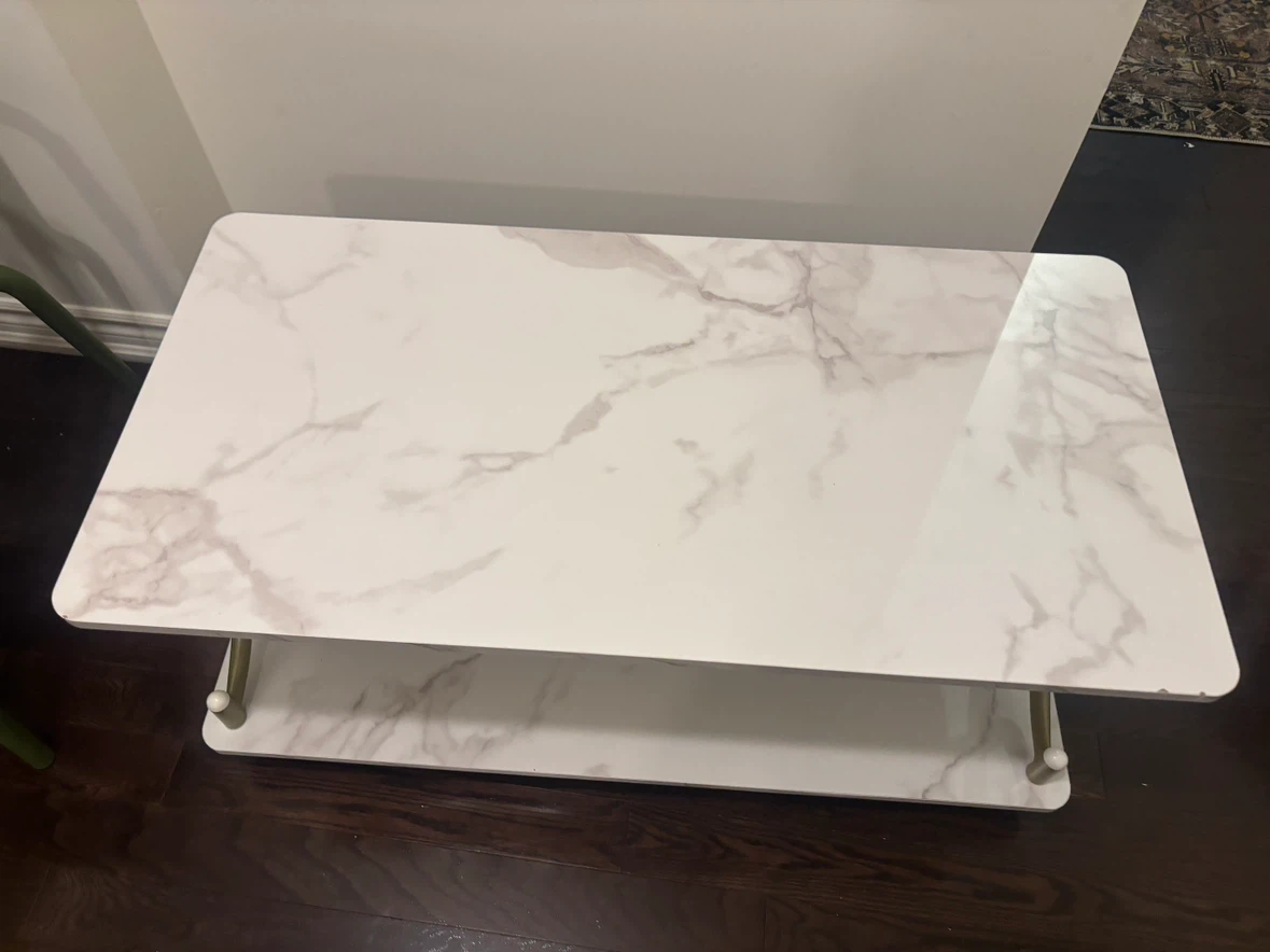 White Marble Effect Coffee Table - photo 2