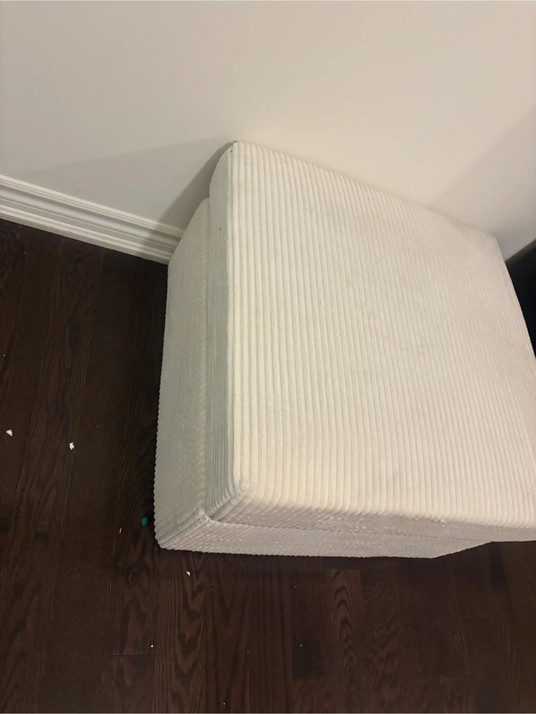 White Corduroy Ottoman - photo 4