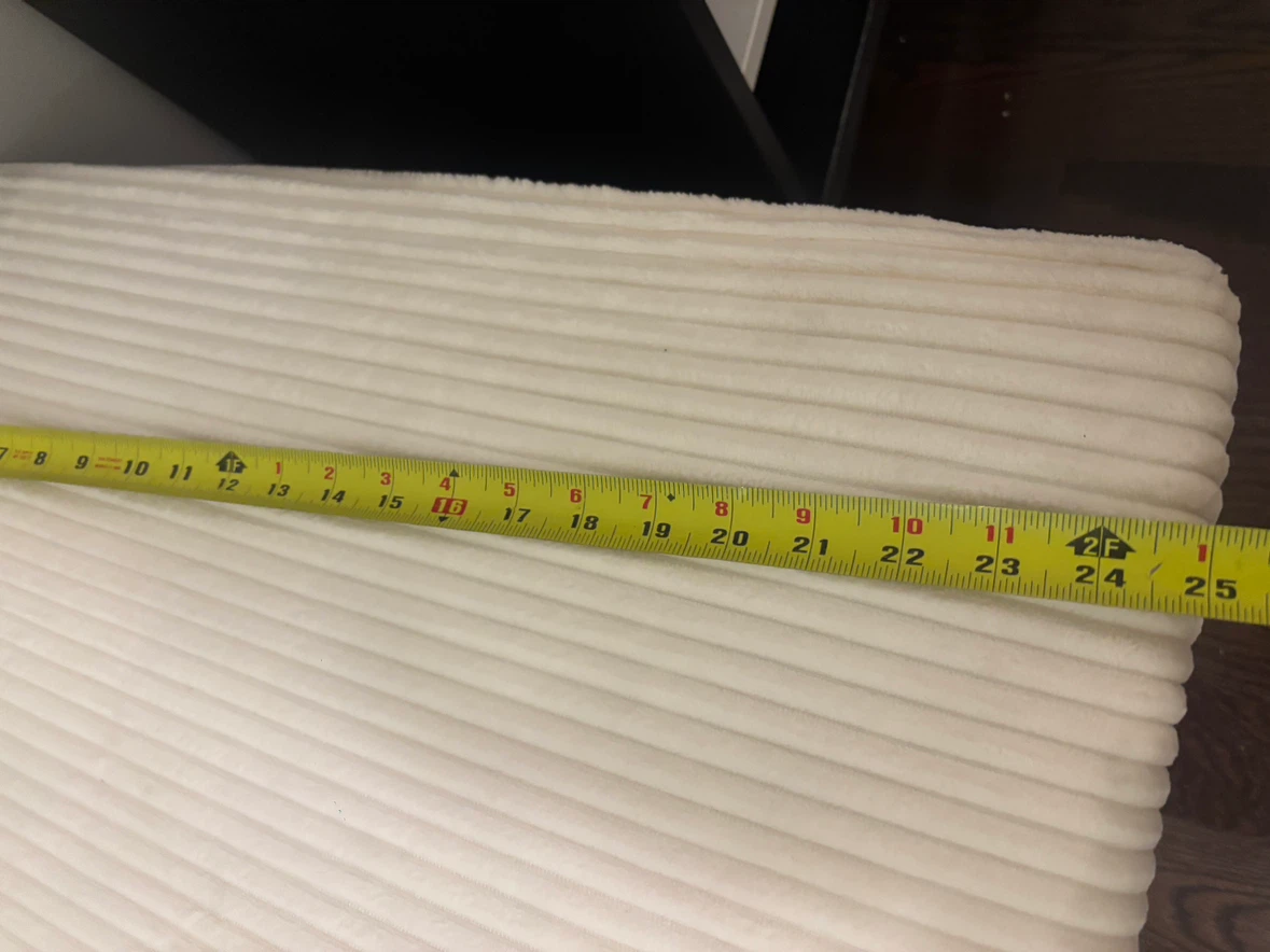 White Corduroy Ottoman - photo 5