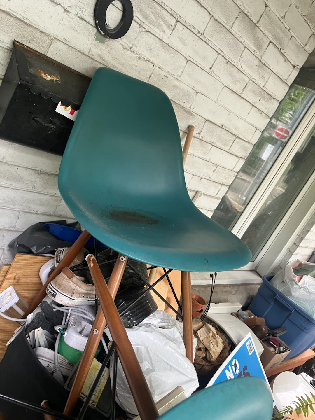 Mid-Century Style Teal Dining Chair - photo 2
