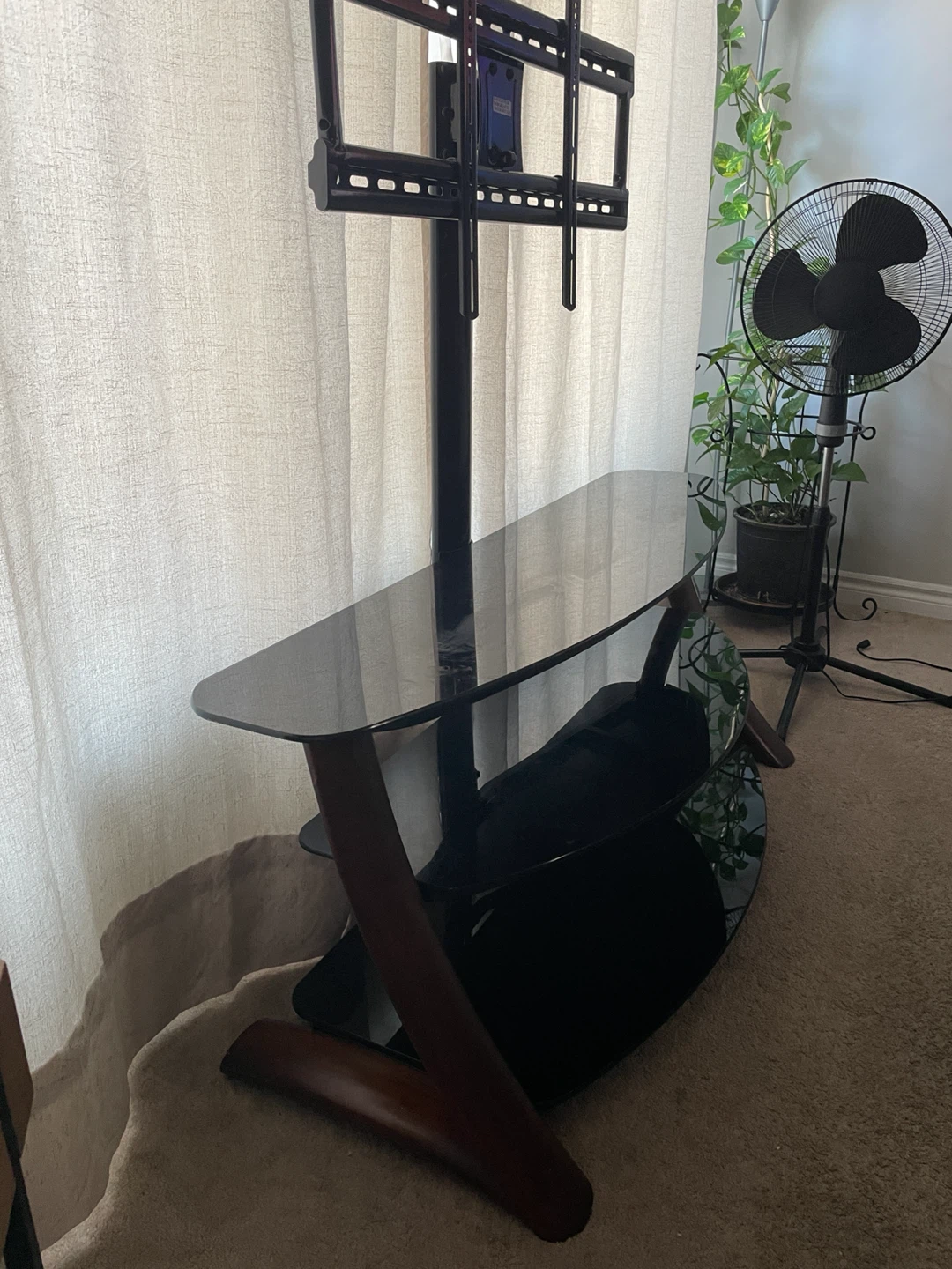 Glass TV Stand with Integrated Mount - photo 2