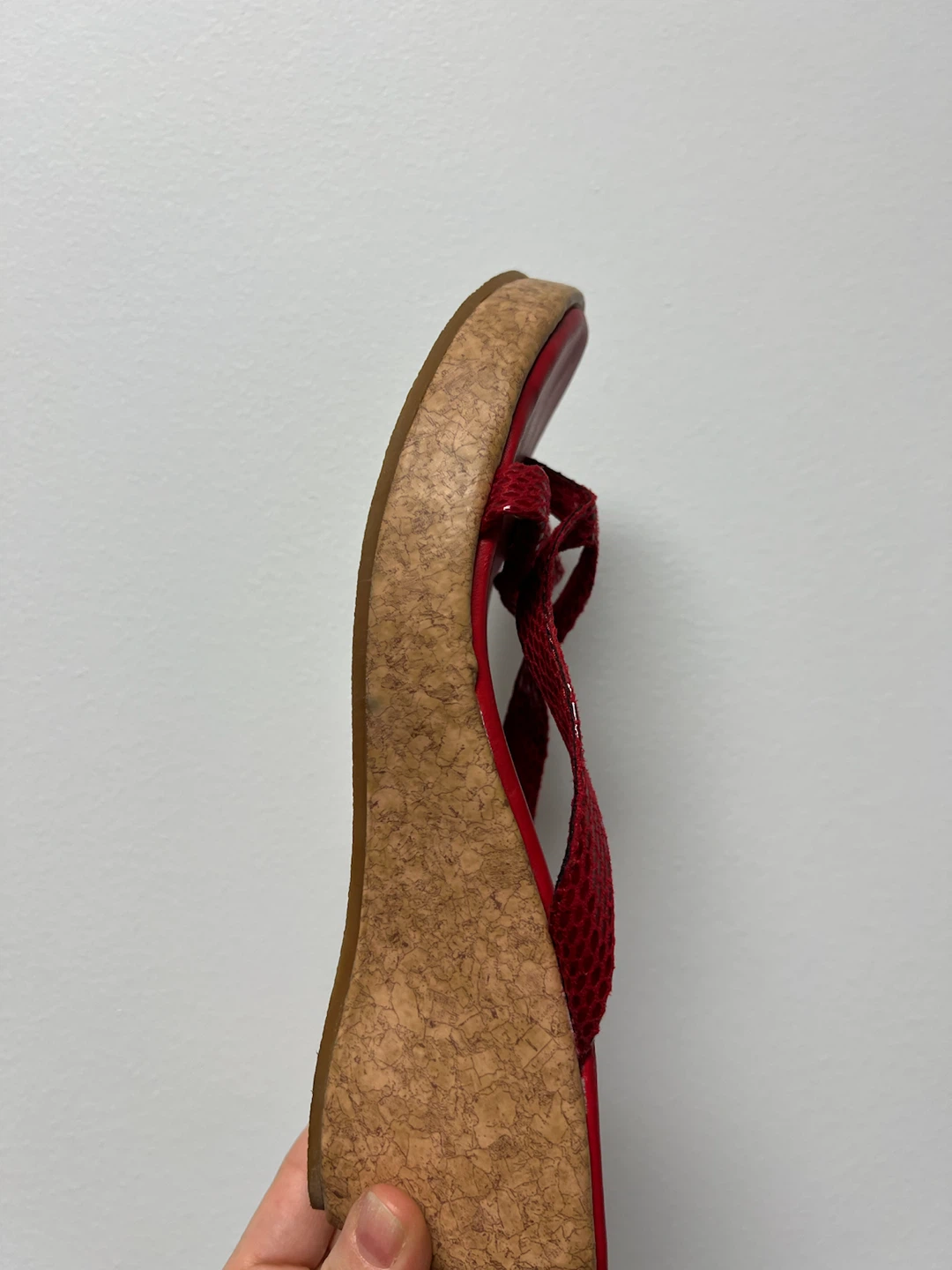 NYC Couture Red Wedge Sandals Size 8 - photo 4