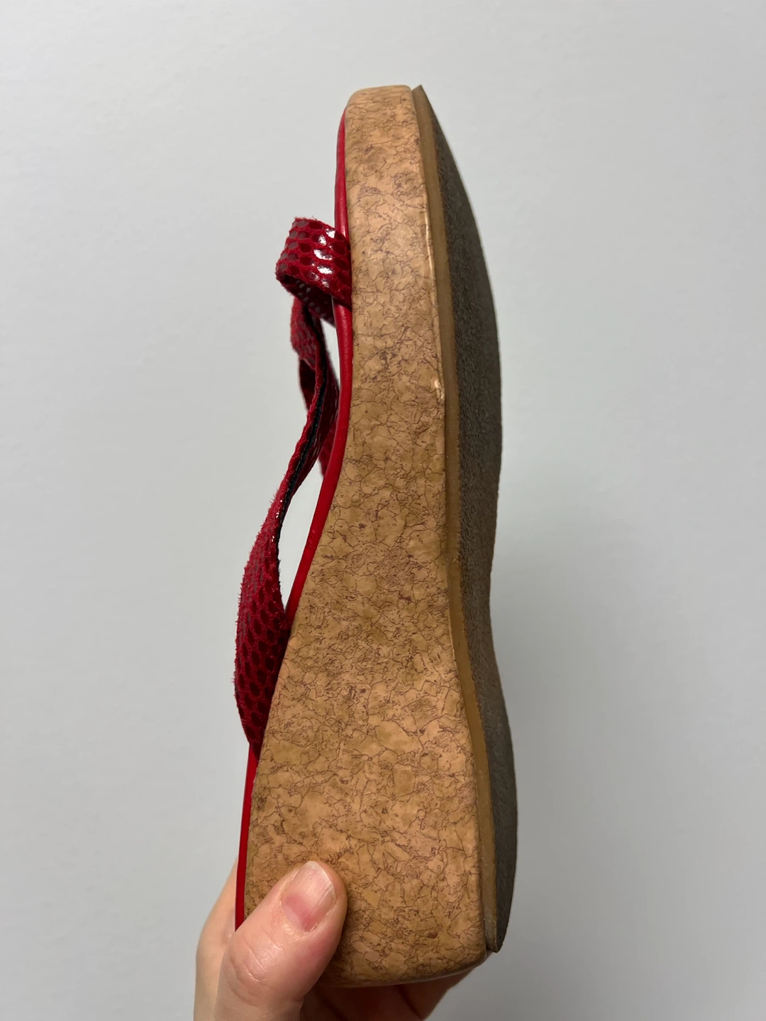 NYC Couture Red Wedge Sandals Size 8 - photo 5