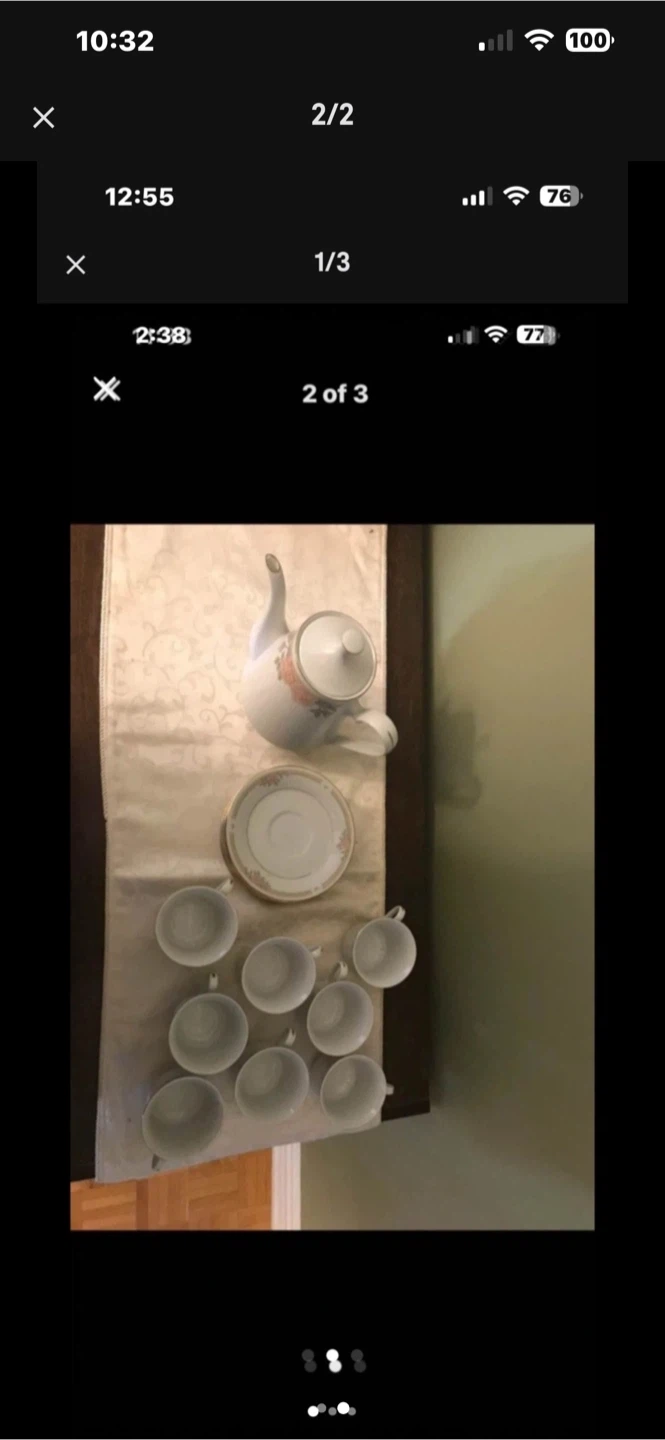 Floral Tea Set with Teapot and Cups - photo 2