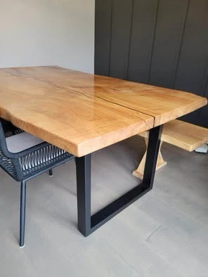 Live Edge Wooden Dining Table with Bench - photo 3