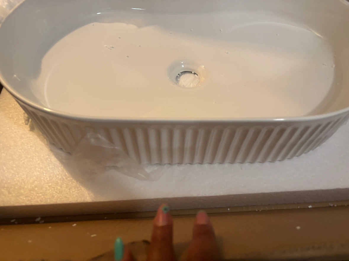 White Oval Ceramic Bathroom Vessel Sink