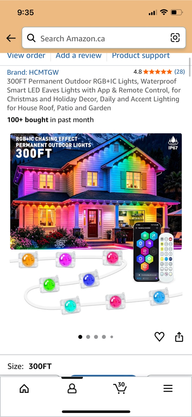HCMTGW 300FT Permanent Outdoor RGB+IC LED Lights