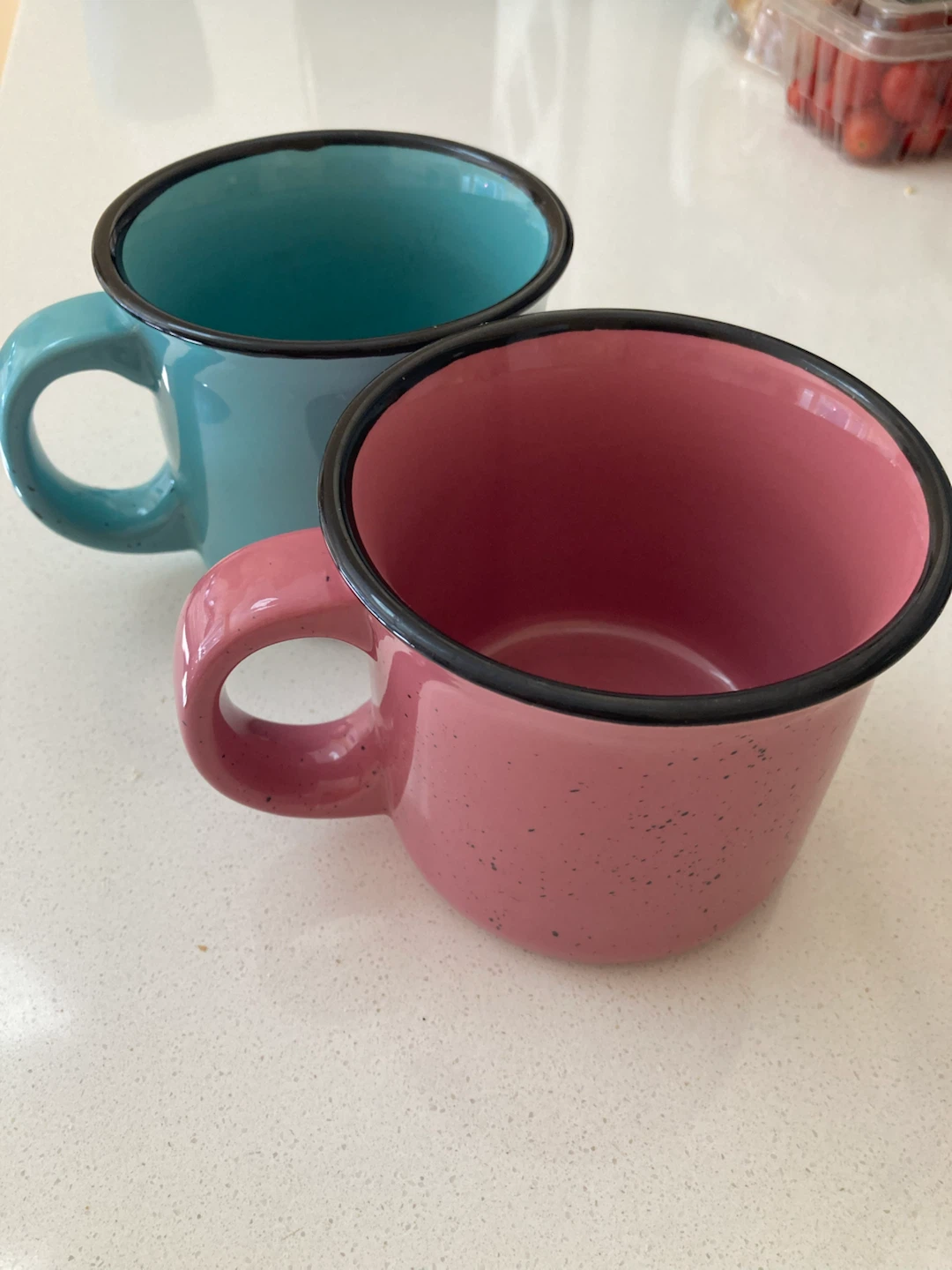 Two Speckled Ceramic Mugs
