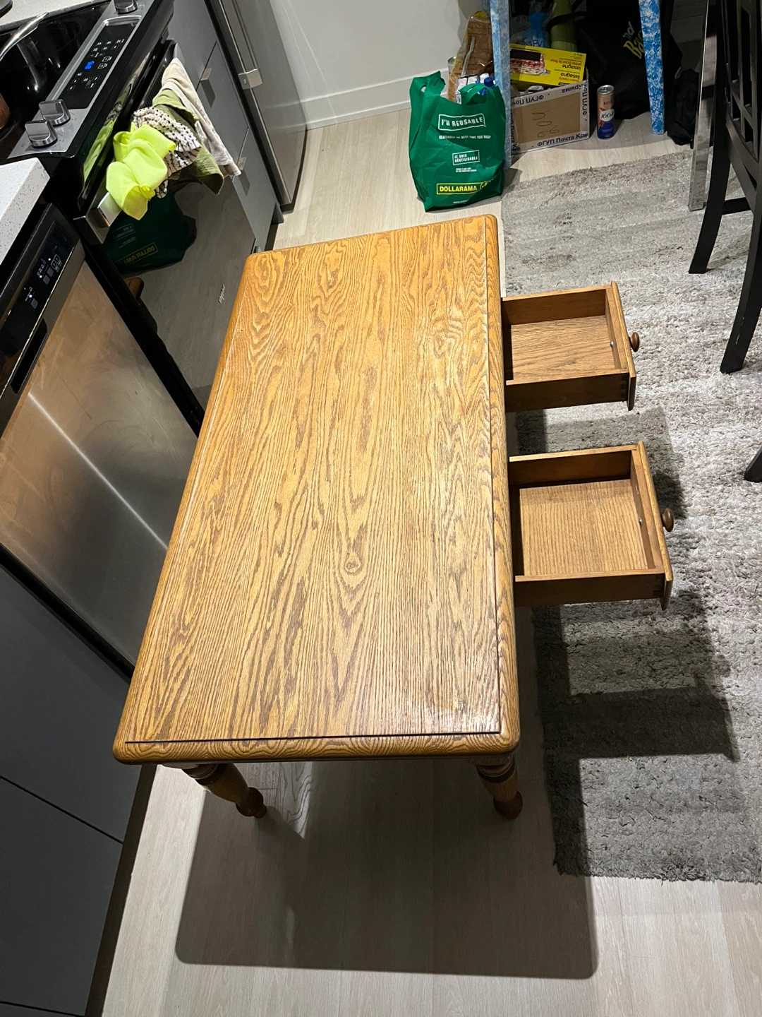 Wooden coffee table with 2 drawers