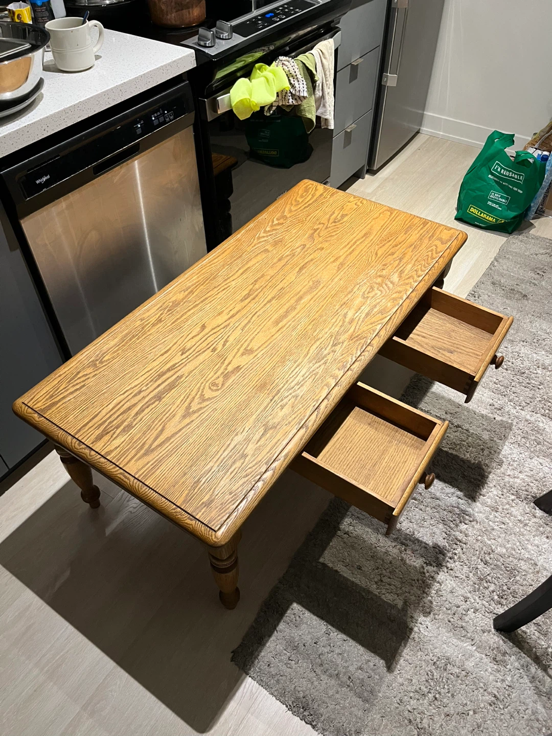Wooden coffee table with 2 drawers - photo 2